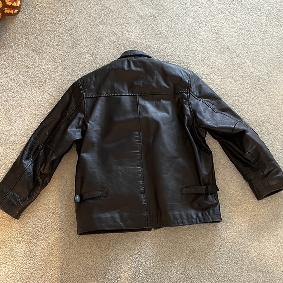 Vintage “BORN TO BE FREE” 90s all leather moto jacket - Picture 13 of 15